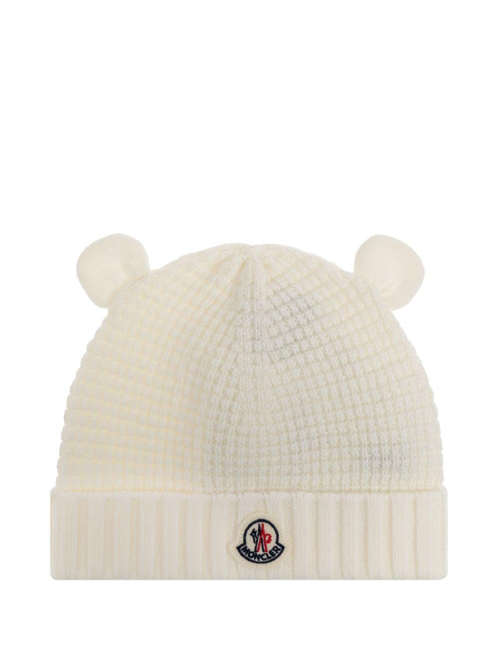 Cappello bianco per neonato 9513B00005M1131 040 Moncler Kids 