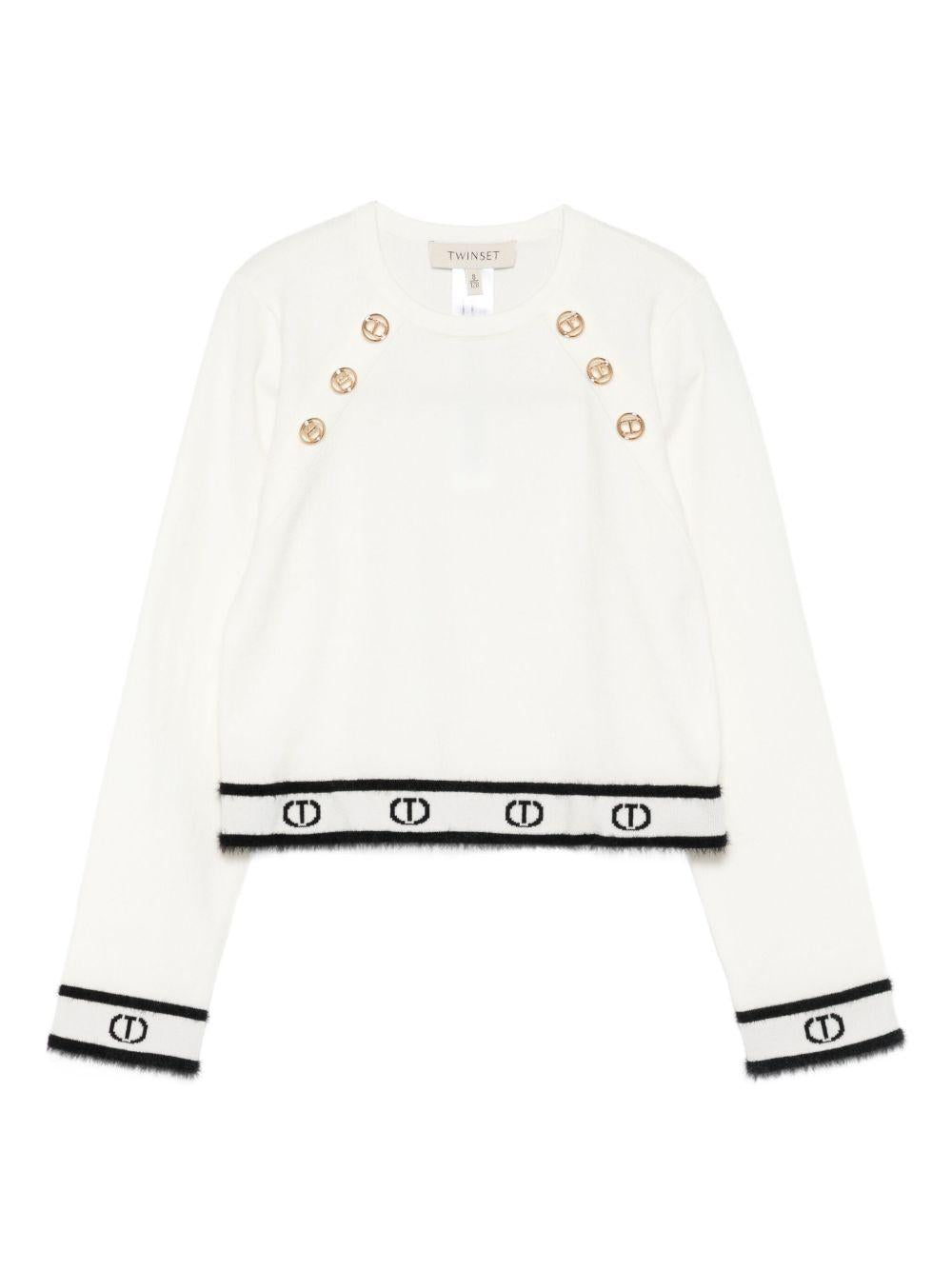 Maglione bianco per bambina 252GJ3073 10973 Twin Set 