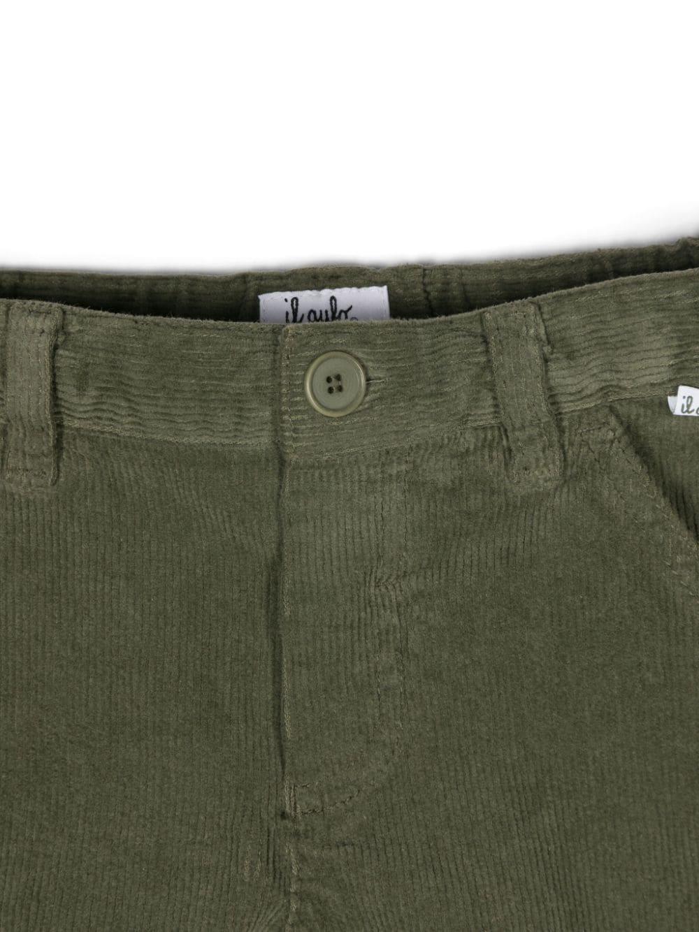 Pantalone per neonato in velluto verde oliva