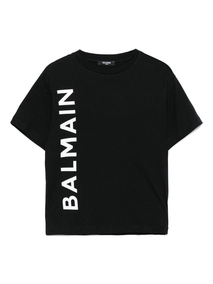 T-shirt nera per bambino con logo