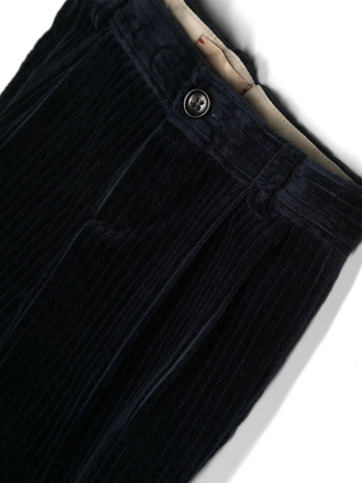 Blue velvet trousers for newborns