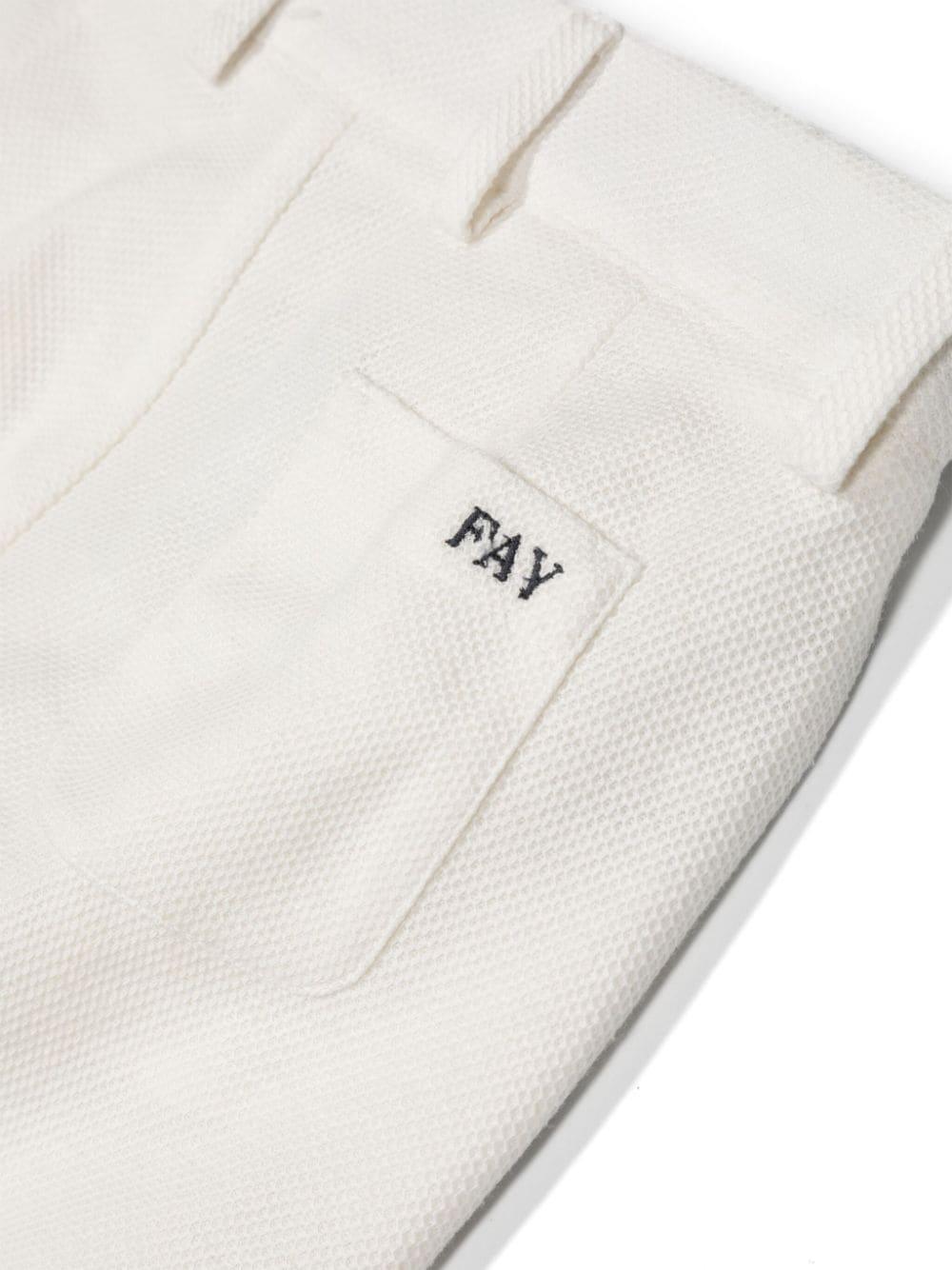 White Bermuda shorts for boys with logo
