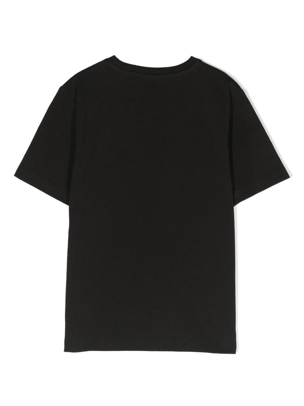 Black t-shirt for boys with small logo