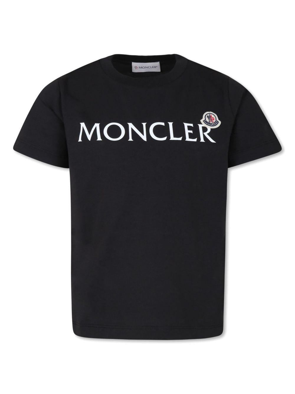 T-shirt nero per bambino 9548C0001889AFV 999 Moncler Kids 