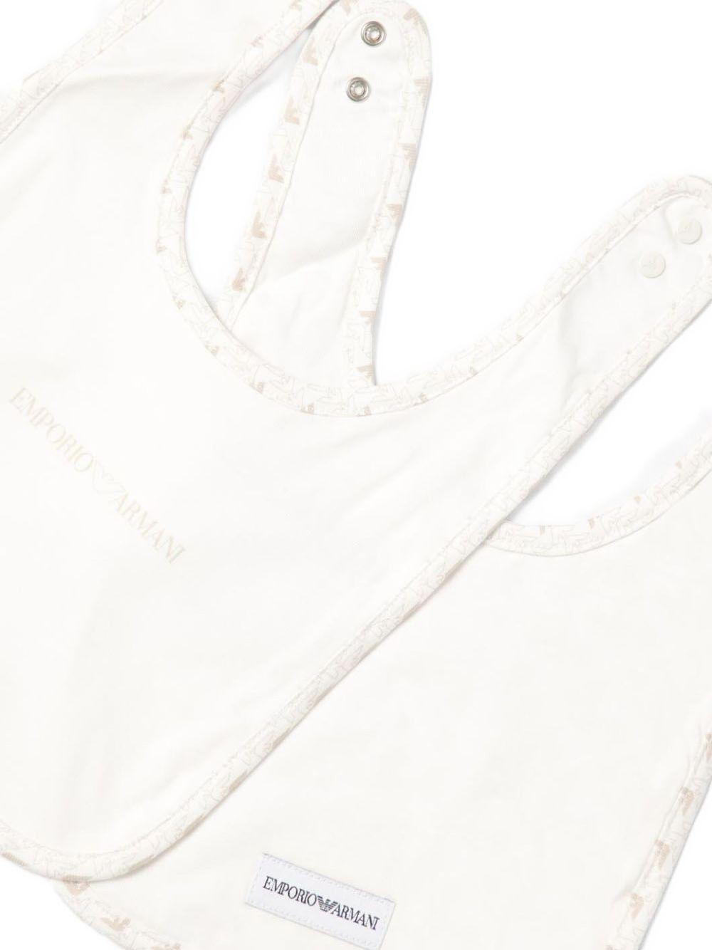 Bavetta due pezzi bianco per neonato EY000007AF10913 F1014 Emporio Armani Kids 