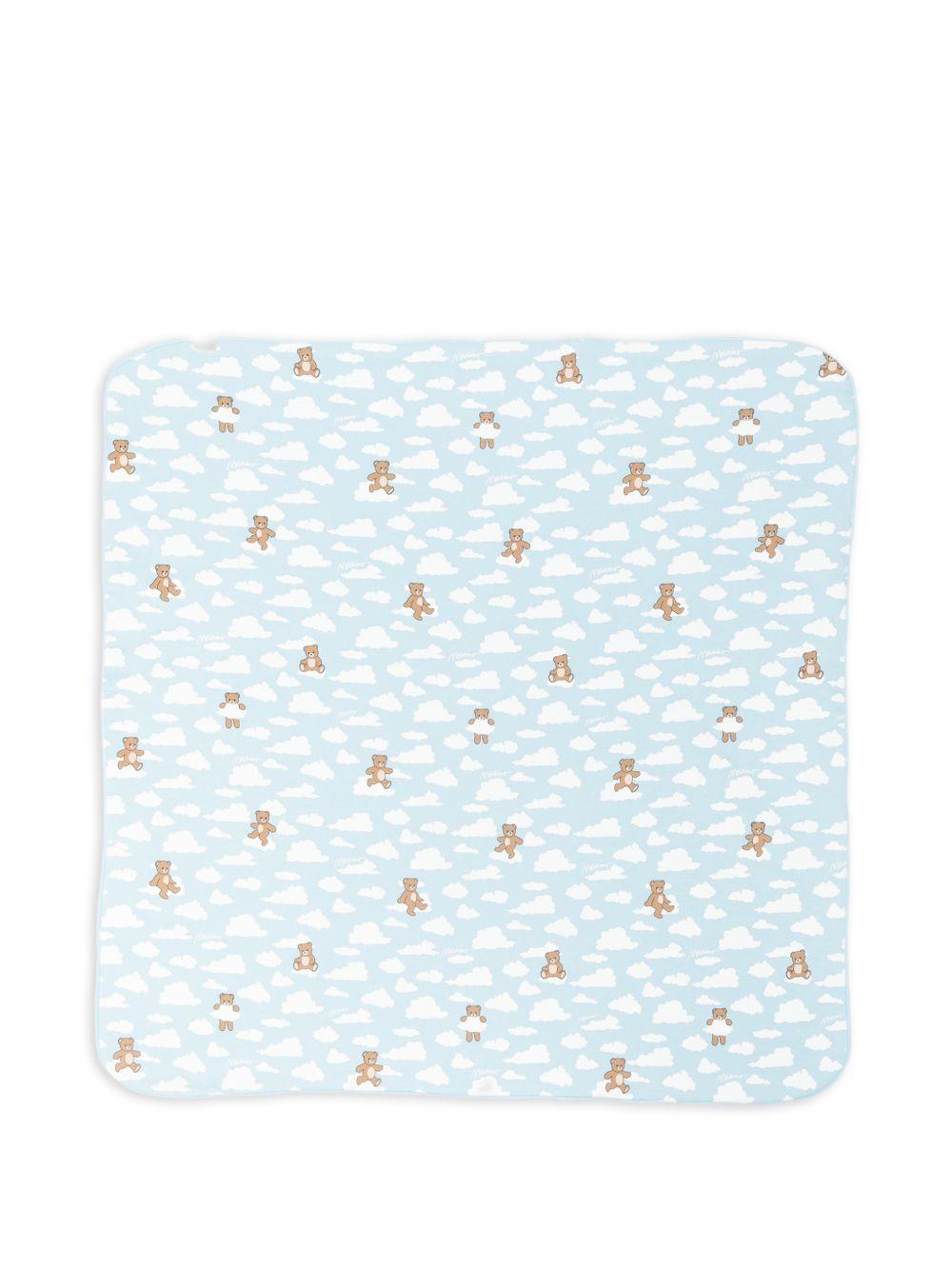 Coperta azzurra/bianca per neonato MRB00FLCA19 83679 Moschino Kids 