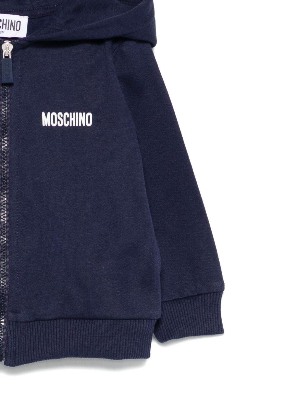 Felpa blu navy per neonato MUF065LCA40 40016 Moschino Kids 