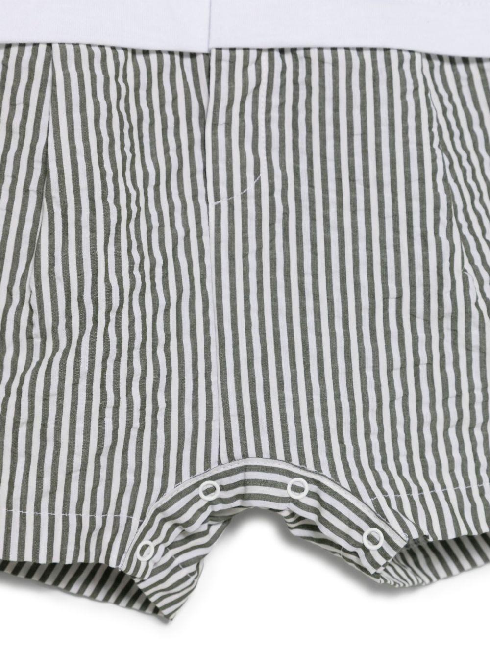 Tutina bianca/verde per neonato