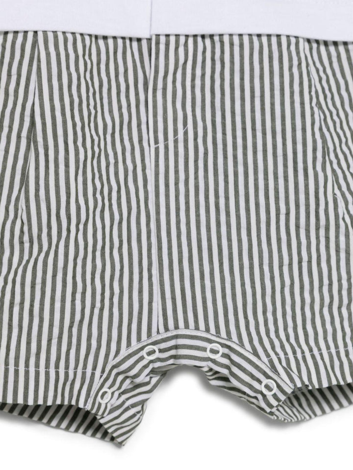 Tutina bianca/verde per neonato