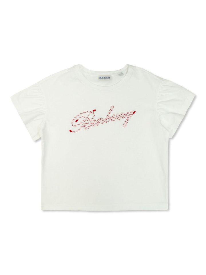 T-shirt bianca per neonata 8100319 A1464 Burberry Kids 