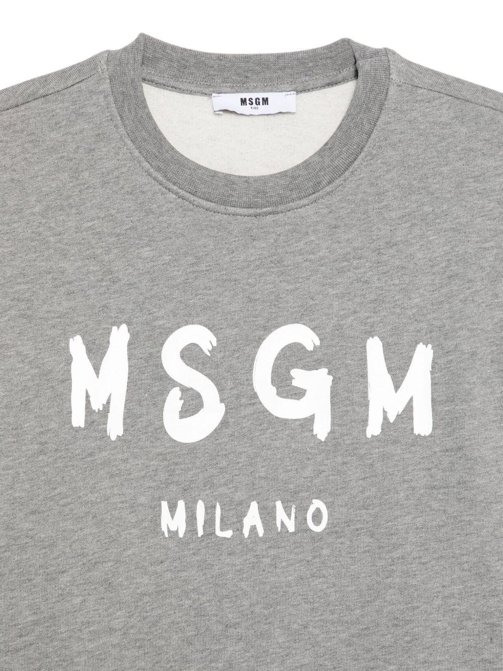 Felpa grigia per bambino F5MSJUSW018 104 Msgm Kids 