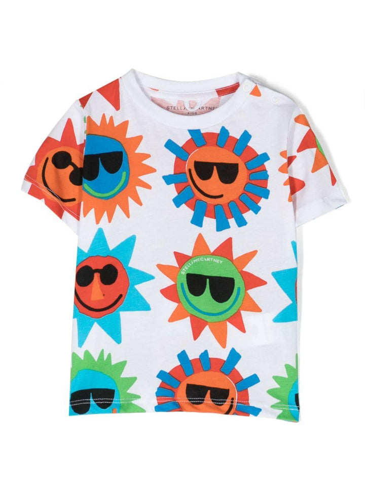 White t-shirt for newborns with print