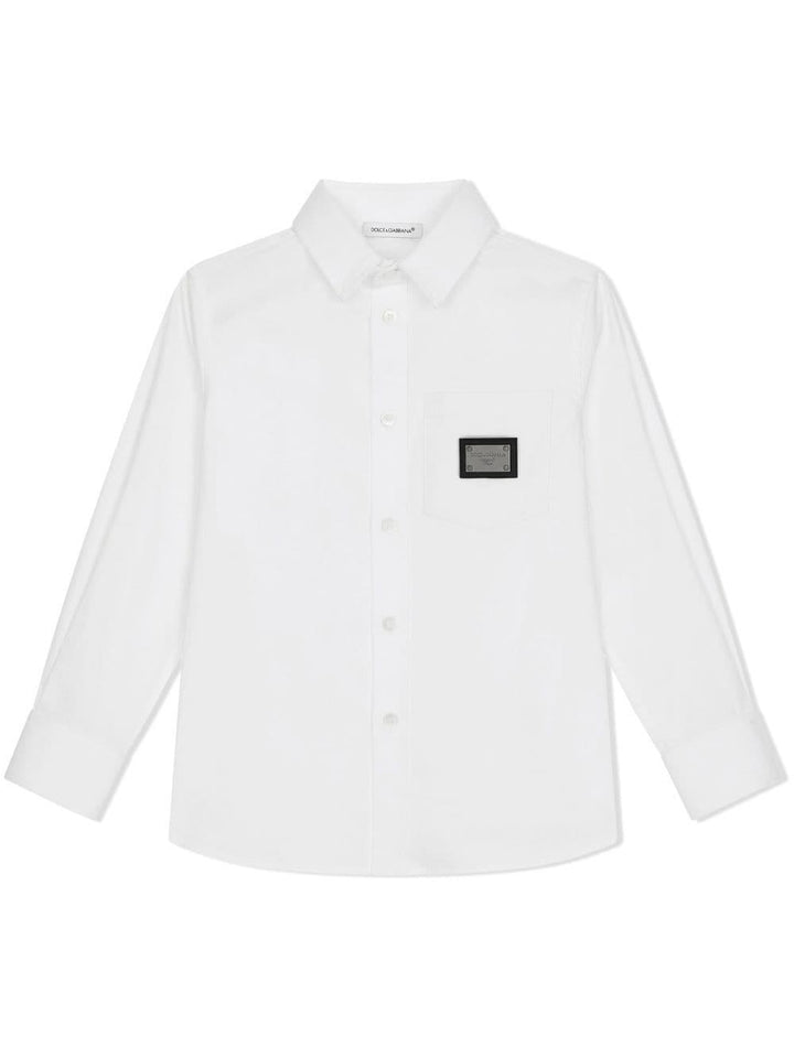 Camicia per bambino in misto cotone bianca