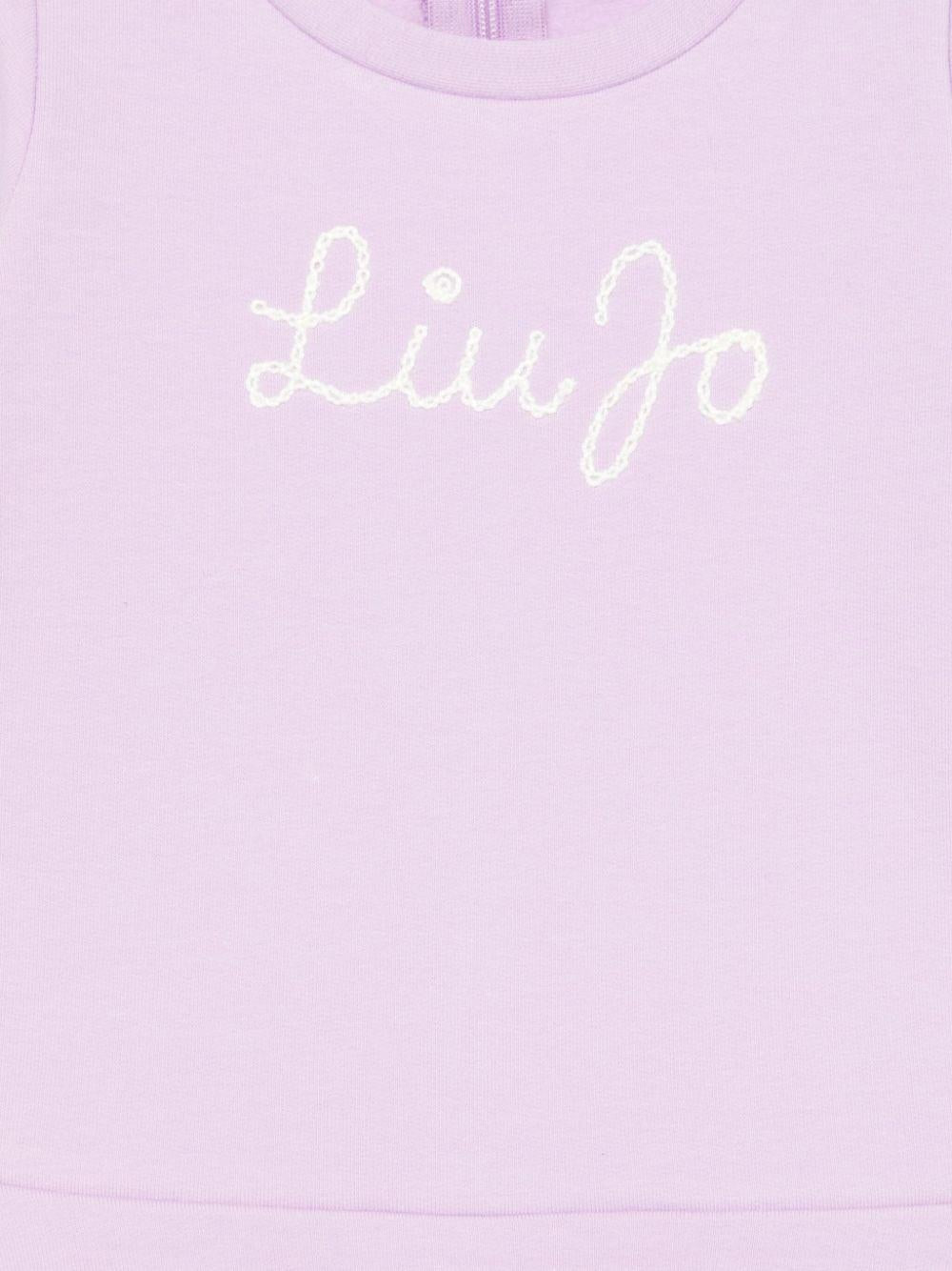 Purple lilac dress for baby girl with logo