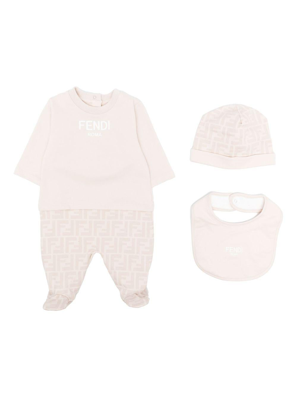 Tutina beige sabbia per neonato BUK115AQT8 F19J5 Fendi Kids 