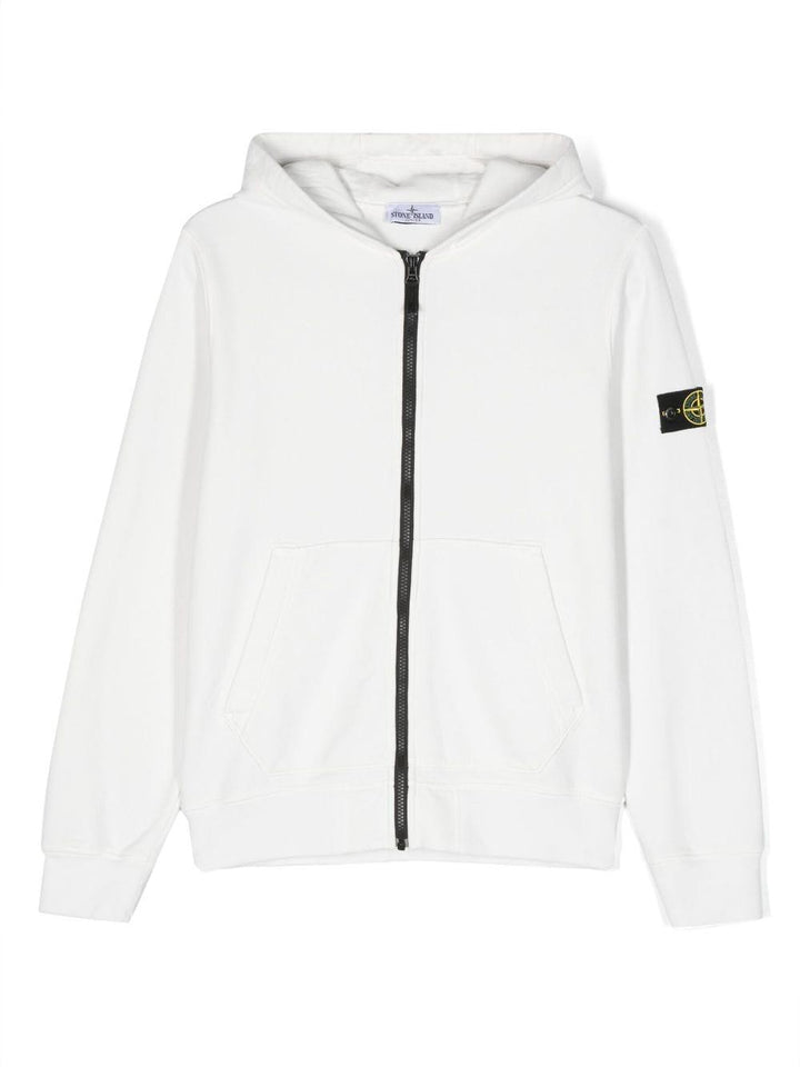 White sweatshirt for boys with logo