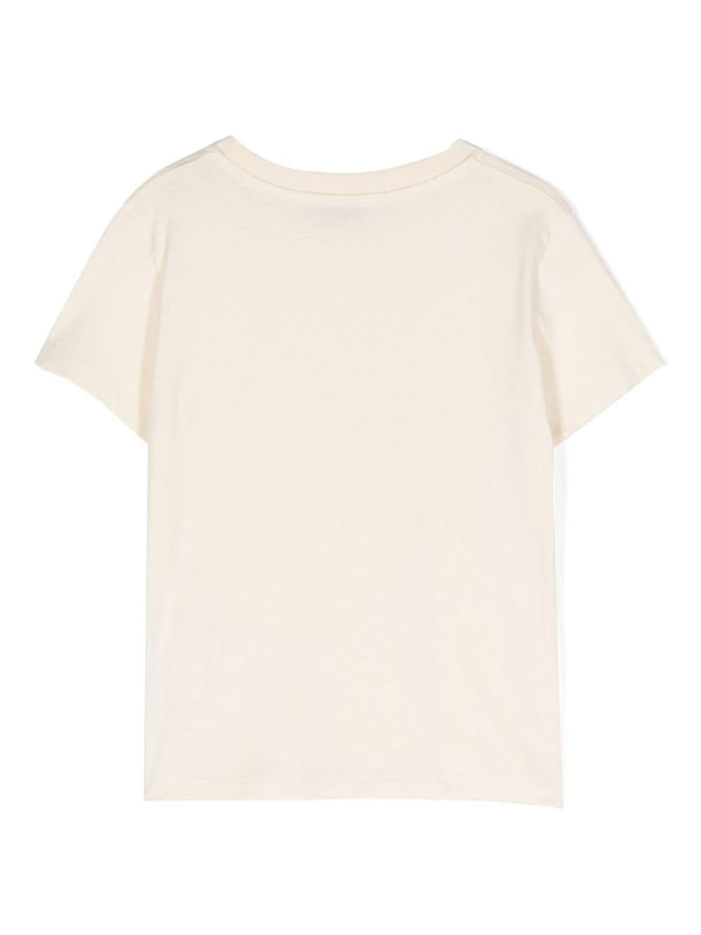 Cream t-shirt for girls with logo