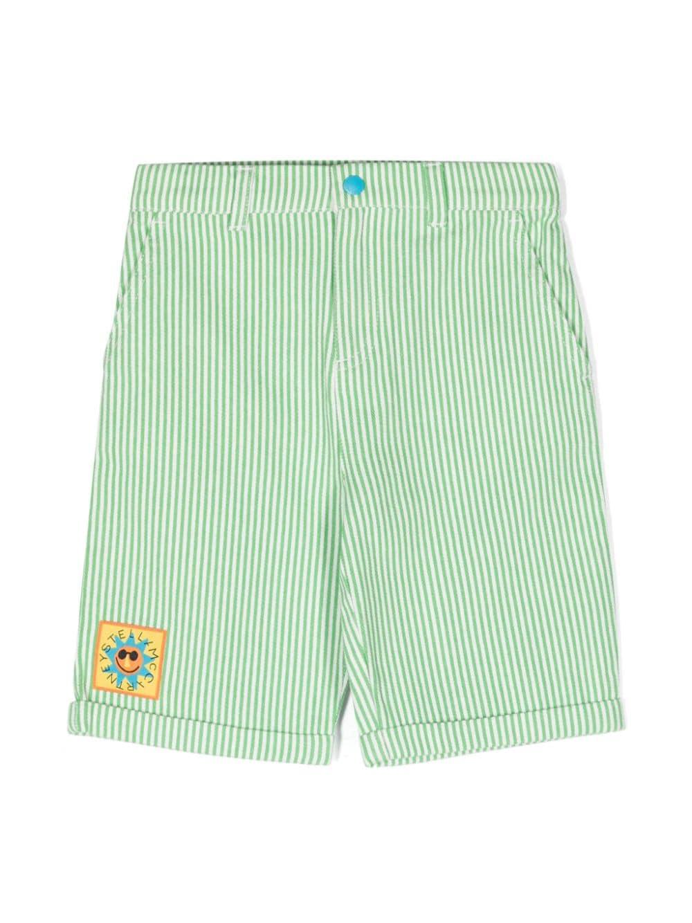 Bermuda verde per bambino con logo