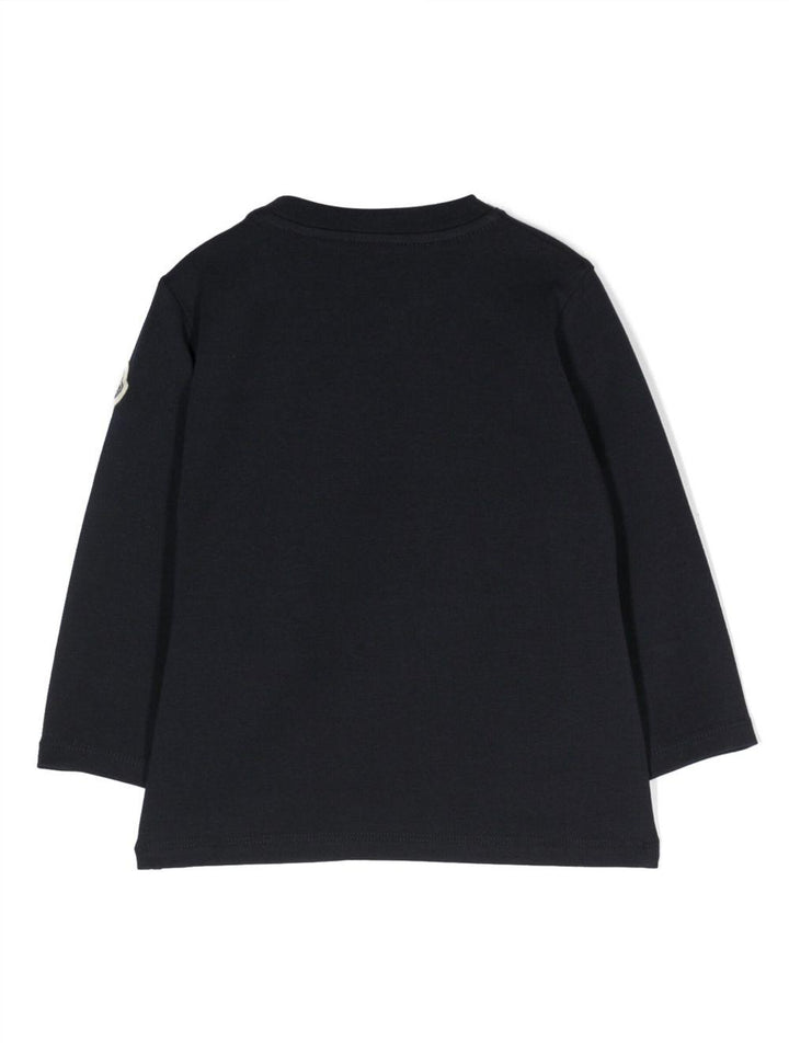 T-shirt blu per neonato con logo 9518D000048790N 778 Moncler Kids 