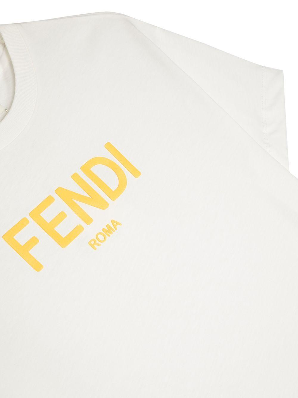 T-shirt bianco con logo JUI1377AJ F0TU9 Fendi Kids 