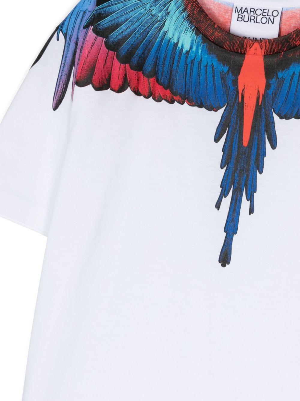 T-shirt bianca per bambino con stampa CBAA001S24JER001 0145 Marcelo Burlon Kids 