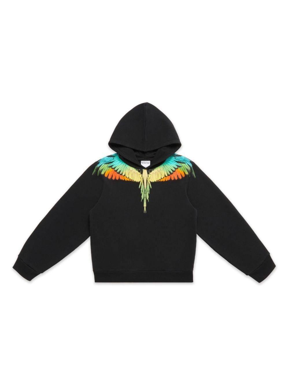 Black cotton sweatshirt for boys with print