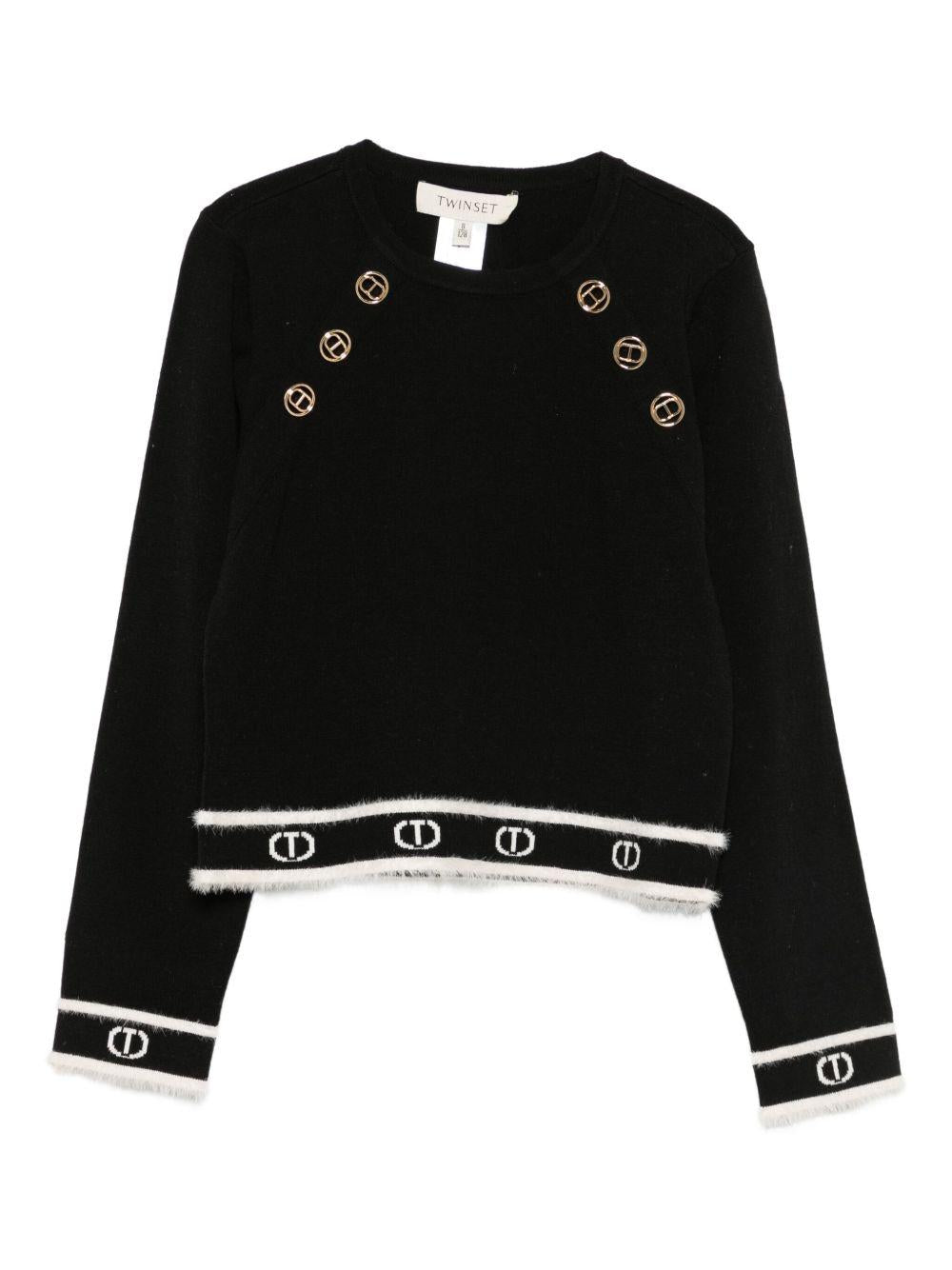 Maglione nero per bambina 252GJ3073 11656 Twin Set 