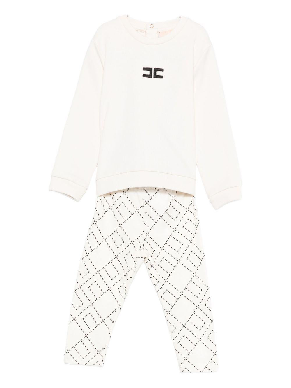 Completo bianco per neonata ENCD1070FF002 D587 Elisabetta Franchi Kids 