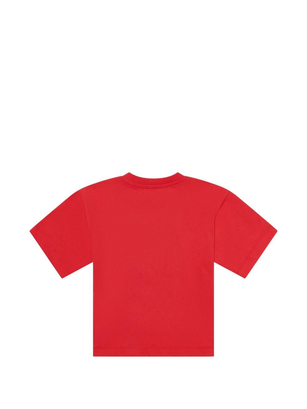 T-shirt rosso per bambino HUM05PLAA23 50109 Moschino Kids 