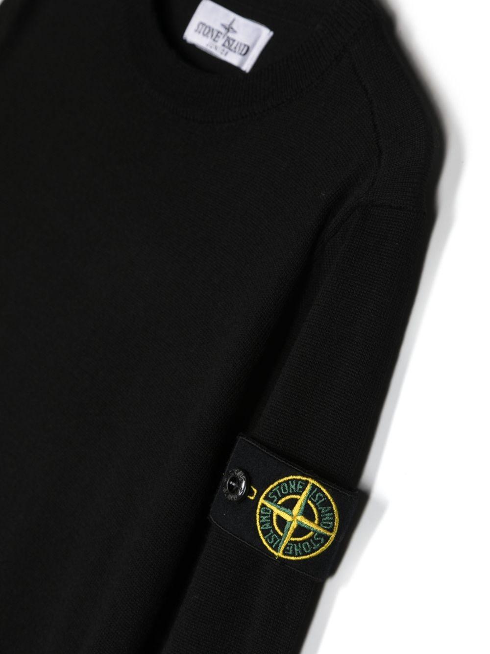 Maglione nero per bambino con logo