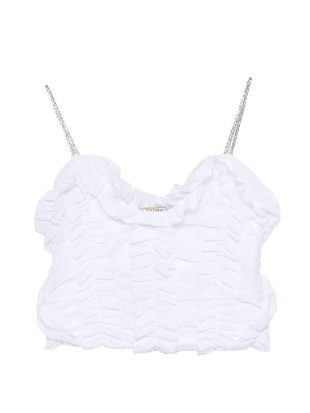 Top bianco per bambina 261GJ2181 00526 Twin Set 
