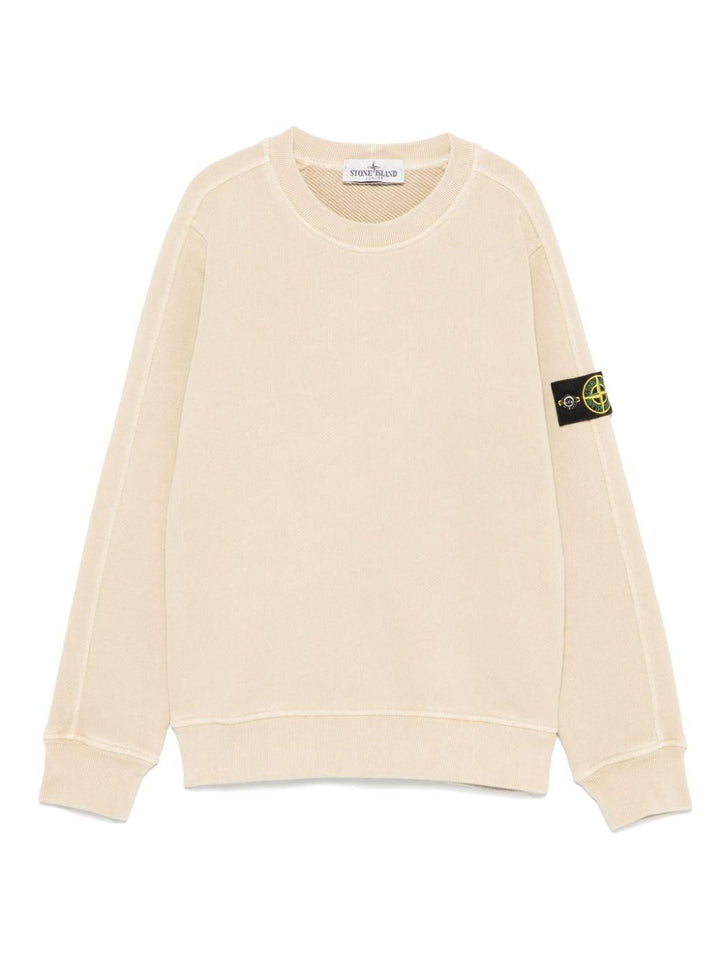 Beige sweatshirt for boys with logo