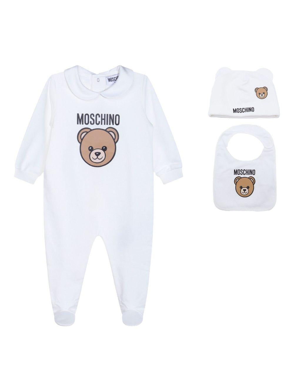 Tutina bianca per neonato MMY08BLCA40 10063 Moschino Kids 