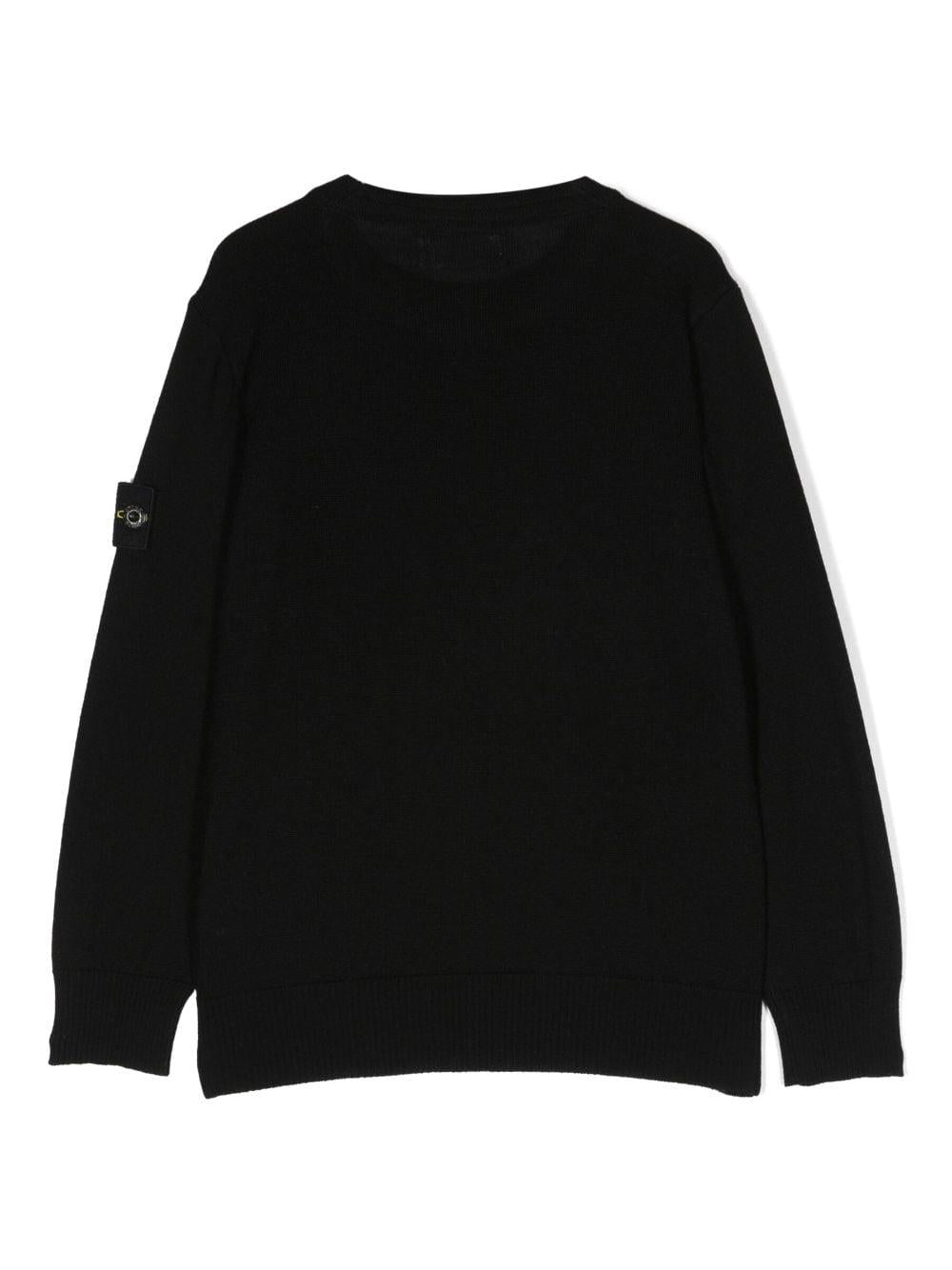 Maglione nero per bambino con logo