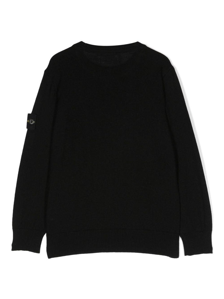 Maglione nero per bambino con logo