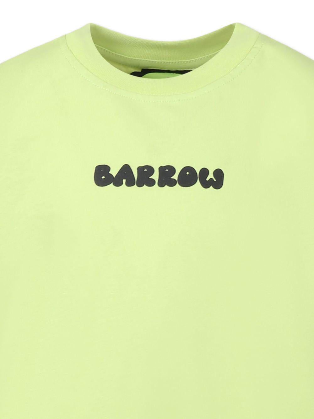 T-shirt verde lime per bambino con logo