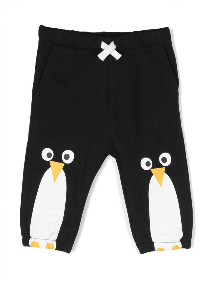 Pantalone nero per neonato con stampa