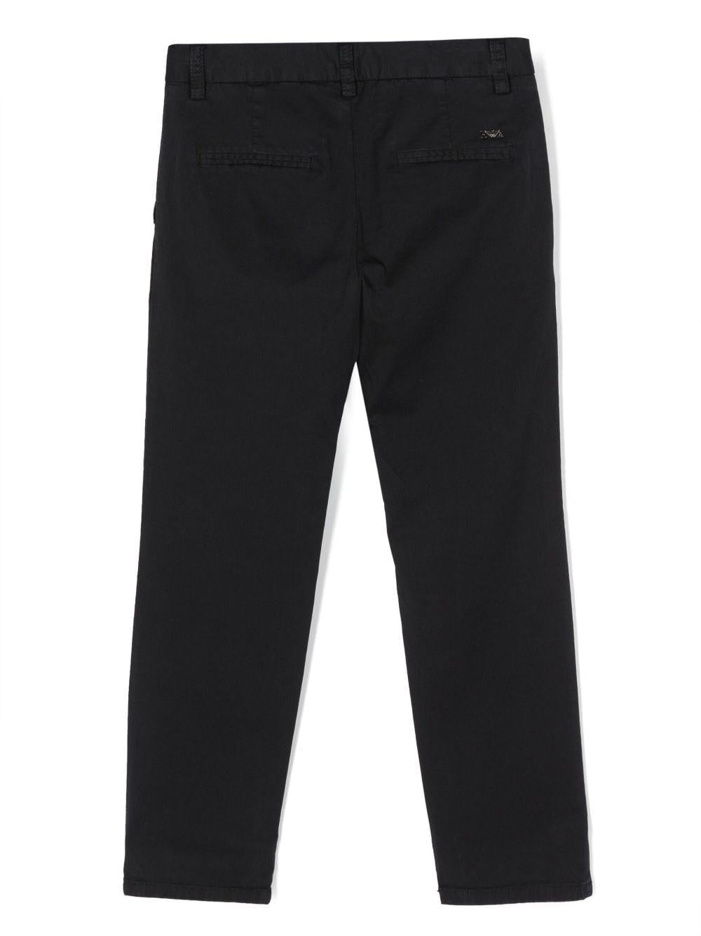 Blue trousers for boys with logo