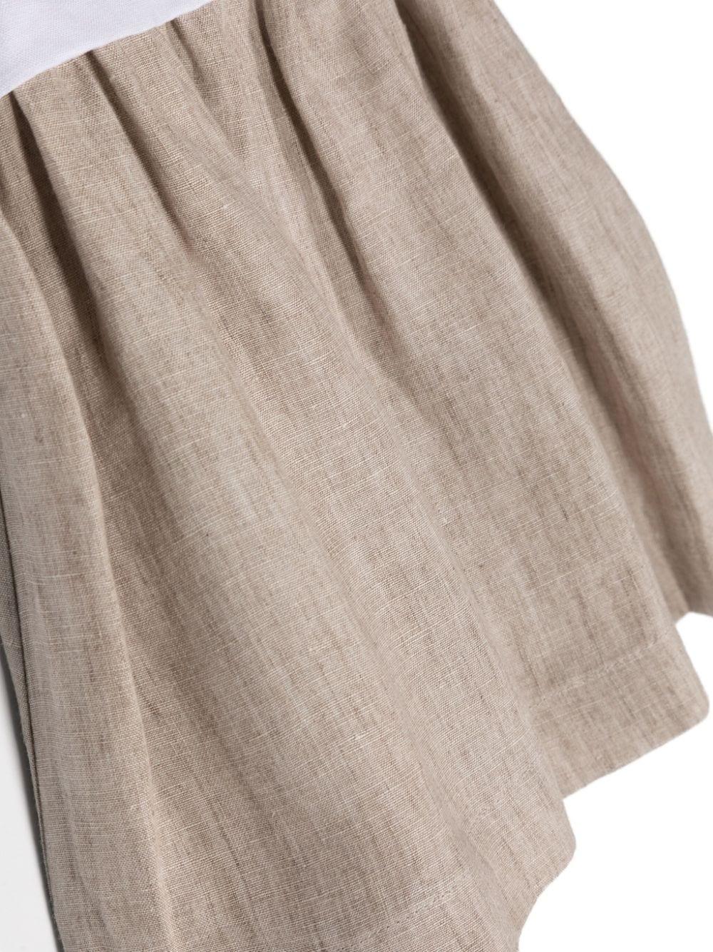 White and beige dress for baby girls