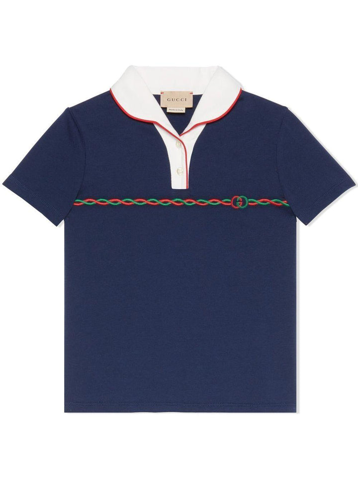 Polo blu per bambino con logo