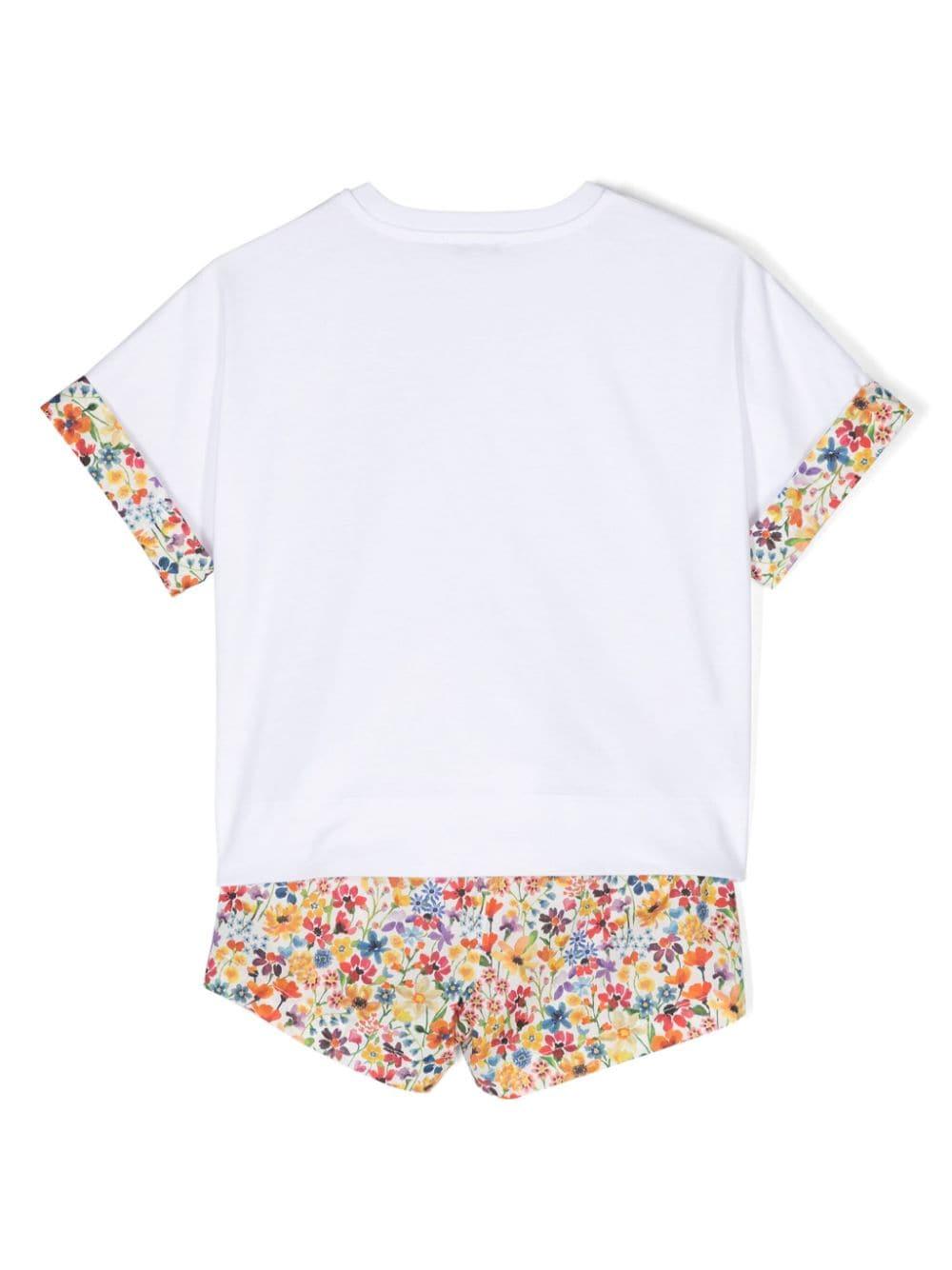 Completo sportivo bianco e rosa per bambina