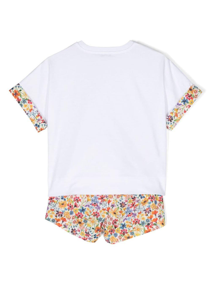 Completo sportivo bianco e rosa per bambina