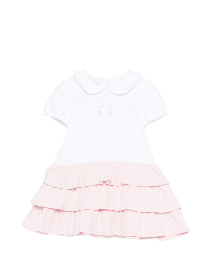 Abito bianco/rosa per neonata HA6067JS003 C3863 Liu Jo 