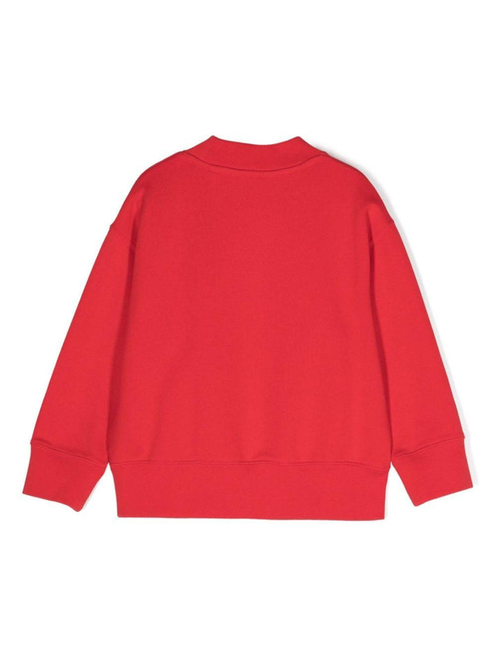 Red sweatshirt for boys with logo