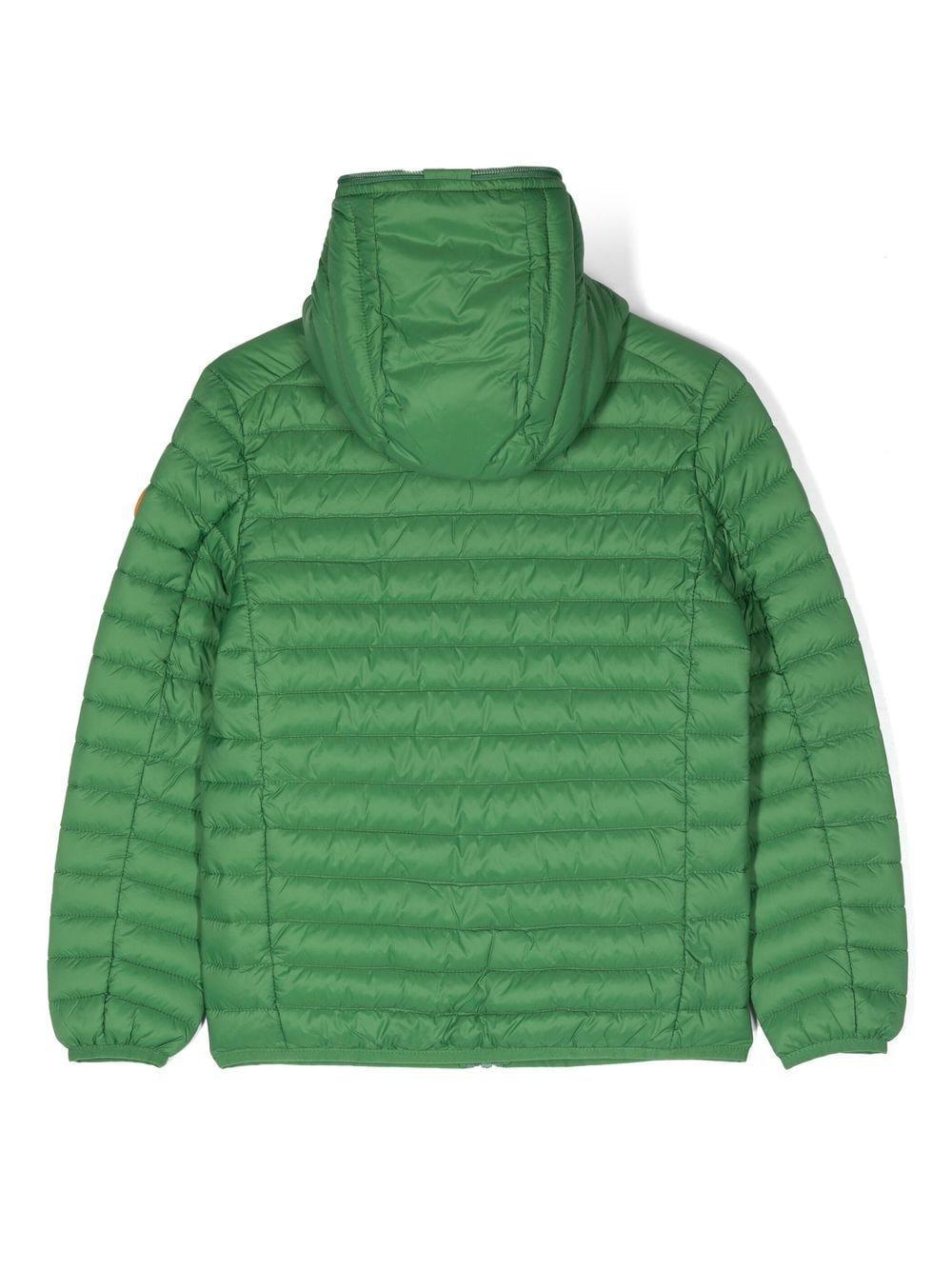 Green jacket for boys with logo