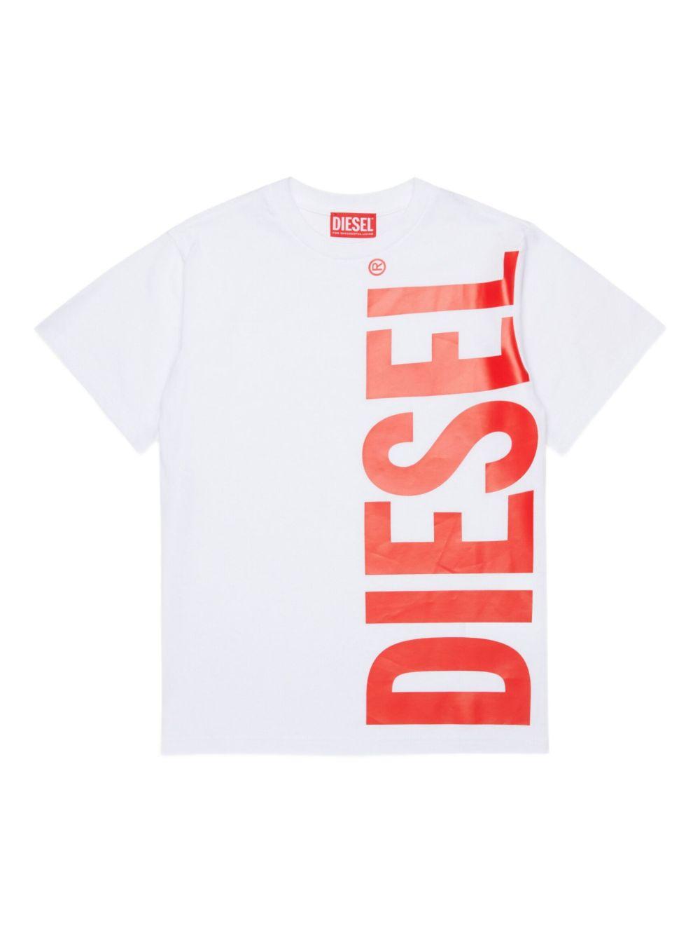 T-shirt bianca per bambino J0273700YI9 K100 Diesel Kids 