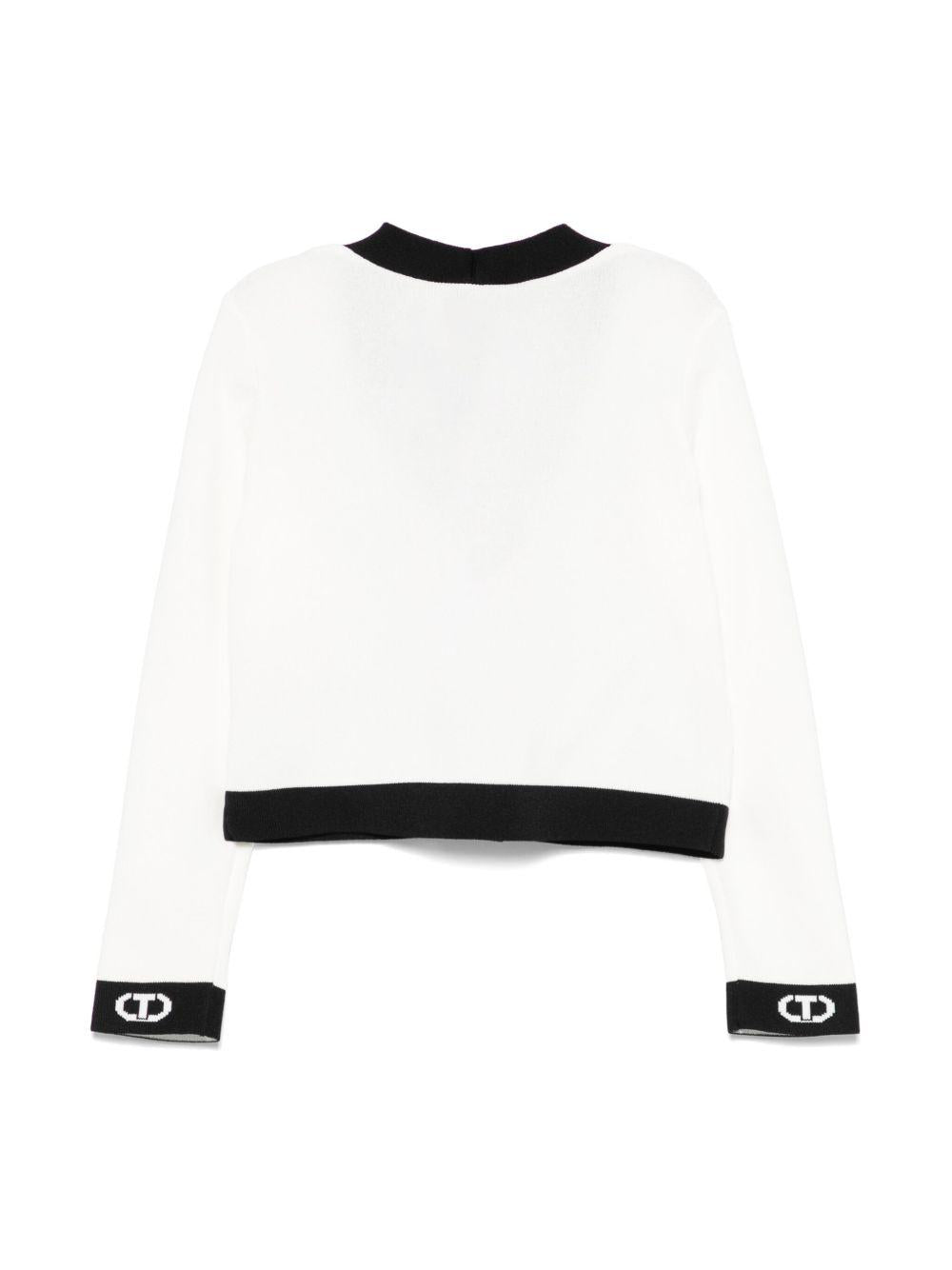 Cardigan bianco/nero per bambina