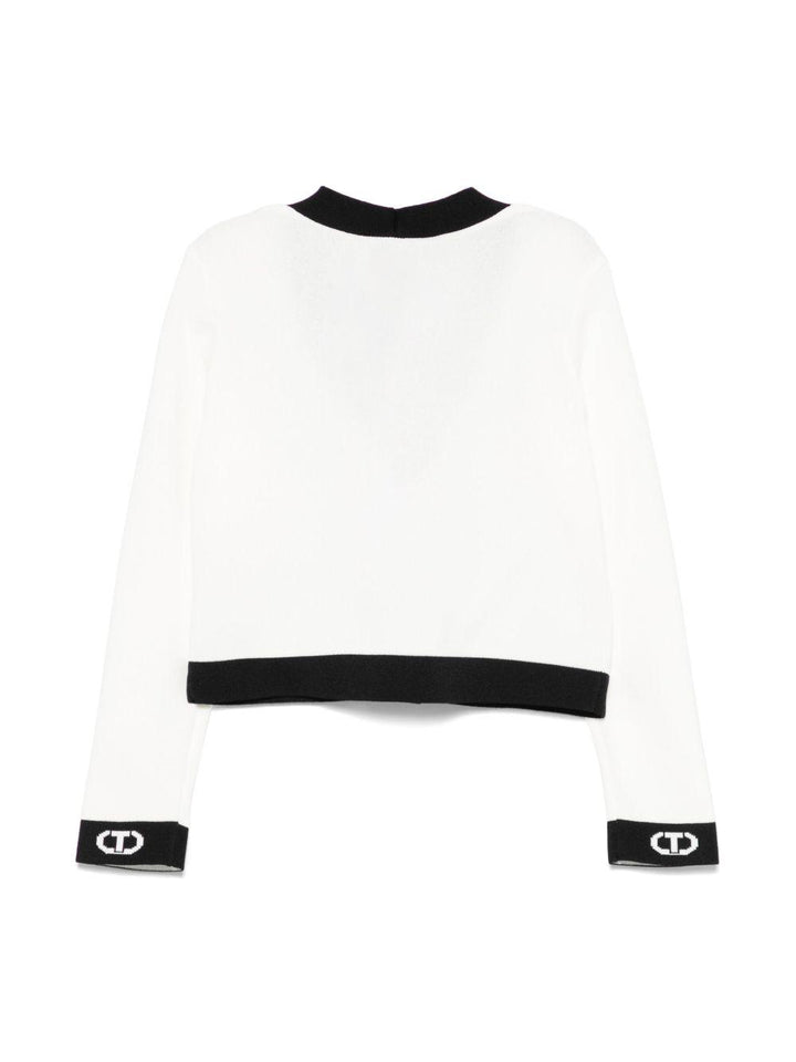Cardigan bianco/nero per bambina