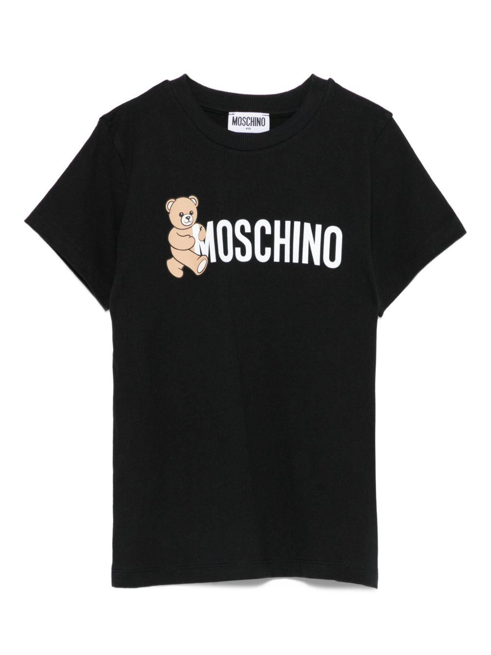 T-shirt nero per bambino HPM058LAA34 60100 Moschino Kids 