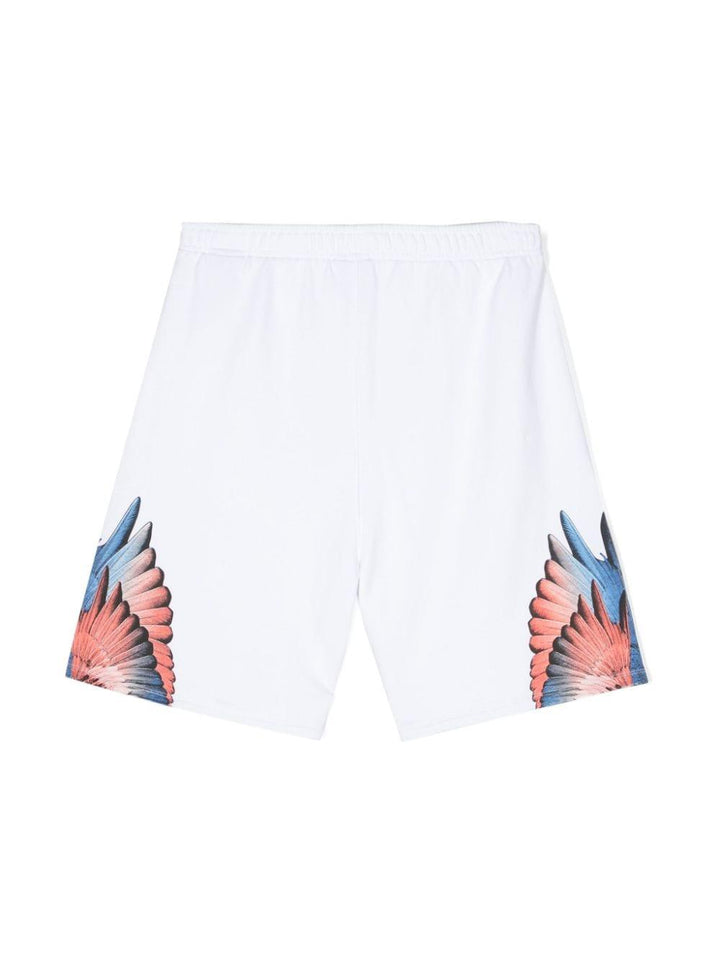 White Bermuda shorts for boys with print